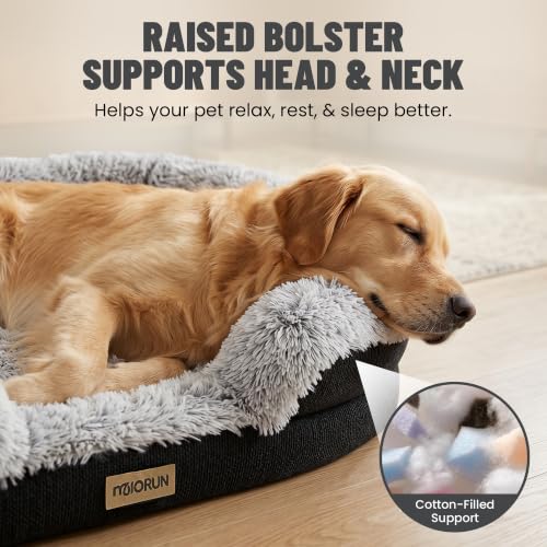 Fluffy Orthopedic Dog Beds Large Sized Dog (Gray / XL(48", UP to 110lbs))