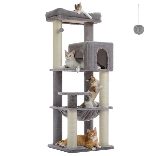 Cat Tree for 30lbs Large Cats (Grey / 57.8 Inches)