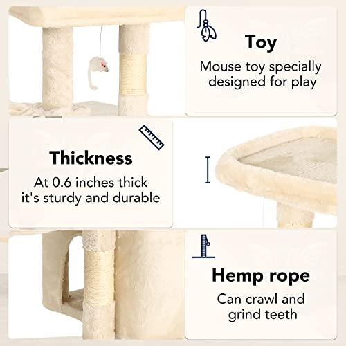 37" Cat Tree Tower (37in / Beige)