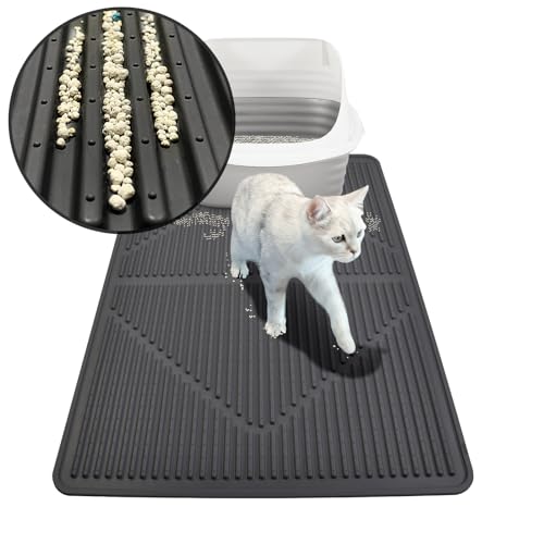 Rubber Large Cat Litter Mat (Black)