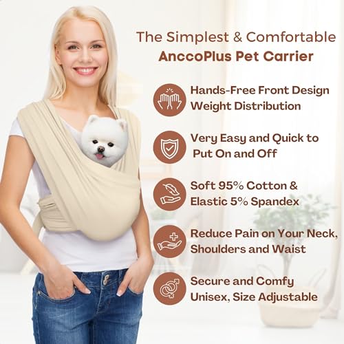 Small Dog Sling Carrier (Beige / Plus)