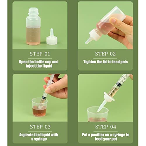 Kitten Puppy Feeding Bottles and Syringes with Nipples (White)