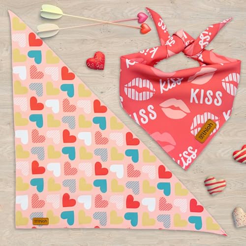 Valentines Dog Bandana (X-Large / Valentines-Pink)