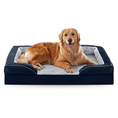 Orthopedic Supportive Large Dog Bed (42.0''l x 32.0''w x 6.5''th / Blue)