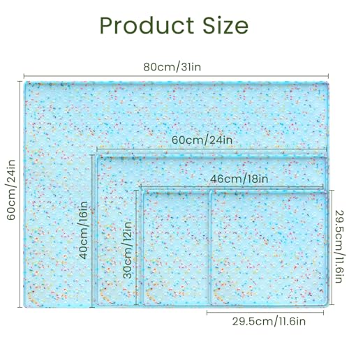 Dog Food Mat Anti (31.5"L x 23.6"W / Donut-Blue)