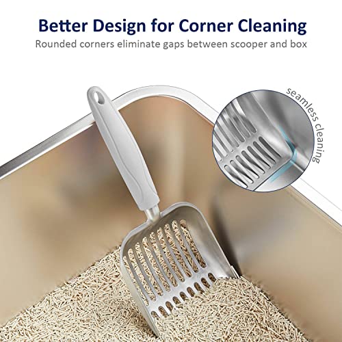 Cat Litter Scoop (Small / FLAT Aluminum \ #05 Grey Handle)