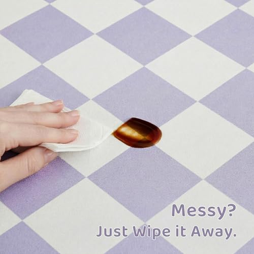 Checkered Dog Feeding Mat (24"L x 16"W / Purple)