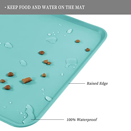 Silicone Pet Feeding Mat (Teal / 28" x 18")