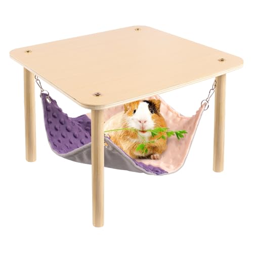 Enlarged Guinea Pig Hammock with Wooden Stand (Hammock with stand)