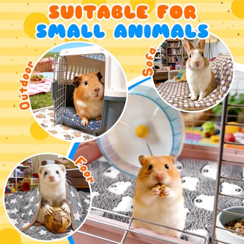 6 Pcs Guinea Pig Bedding Cage Liners Small Animal Flannel Blankets Sleep Mat Absorbent Reusable Pet Pee Bedding Pad Cover for Hamster Ferret Chinchilla Rabbit Hedgehog (16 x 24 Inch)