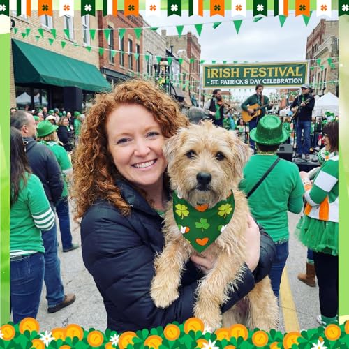 50 Pcs St Patrick's Day Dog Bandanas Bulk Green Shamrocks Bandanas for Dogs Triangle Kerchief Bibs Scarf for Pet Irish Costume Photo Props Pet Shops Groomer (St Patricks Day / 19.7 x 13.8 x 13.8'')
