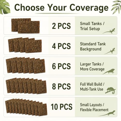 4PCS Cork Terrarium Background 11.8x7.8in for Reptile (4PCS-11.8×7.9in)