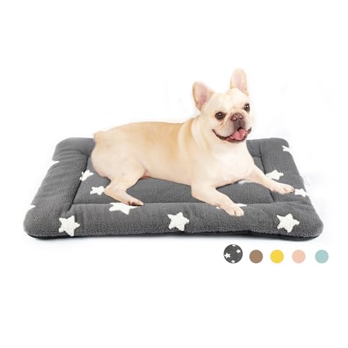 Dog Crate Pad Washable Puppy Dog Bed for Crate Flat Kennel Mat (30''L x 19''W x 1.5''Th / Grey)