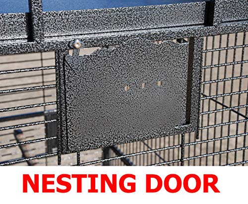 4 Size, X-Large 32" L x 23" W x 66" H Castle PlayTop Parrot Bird Cage On Wheels for Large Size Macaws Cockatoos African Grey Amazon (32"L x 23"W x 66"H Black Vein Castle)