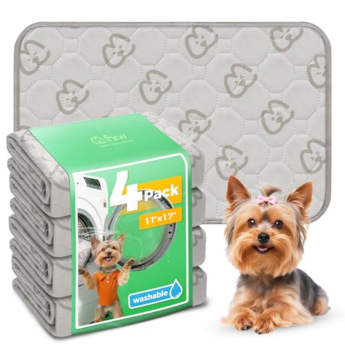 Washable Pee Pads for Dogs (Khaki / 11" x 17" (4 Packs))