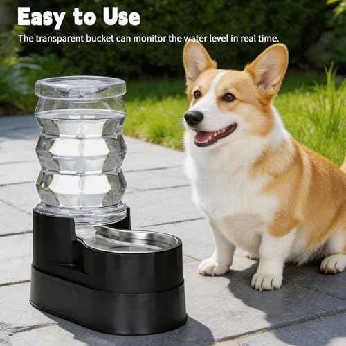7L Raised Dog Water Dispenser (7L / Classic Black)