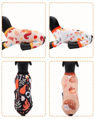 4 Pack Dog Pajamas Fall Pumpkin for Medium Dogs (Large)