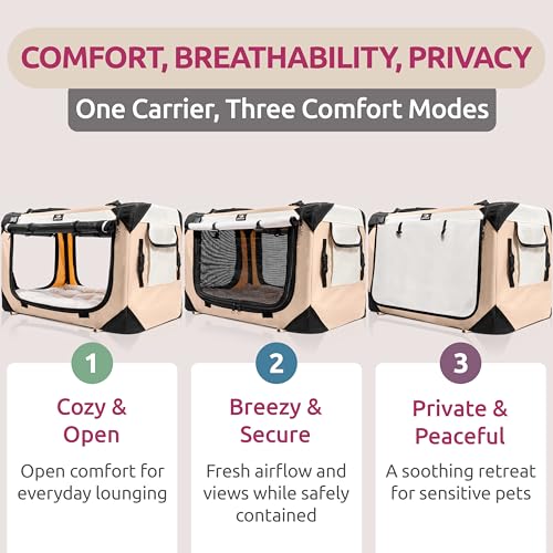 Cat & Dog Pet Carrier (Tan / Large)
