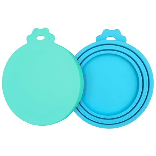 2 Pack Pet Food Can Covers (Teal/Blue)