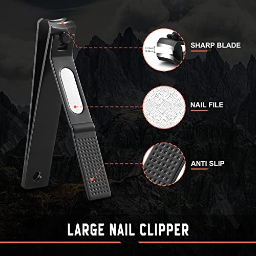 Toe Nail Clippers for Men (Black / Small - Set of 2)
