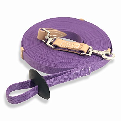 35' Flat Cotton Web Lunge Line with Bolt Snap & Rubber Stop (Lavender / 35')
