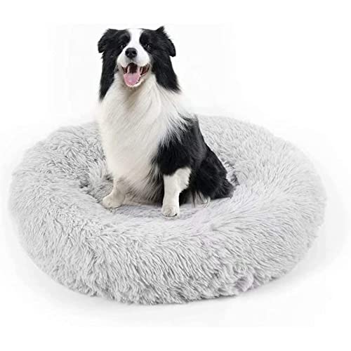 Dog Bed Cat Calming Bed (Light Grey / 30.0"L x 30.0"W x 7.0"Th)