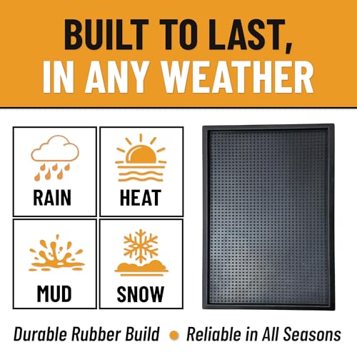 Waterproof Boot Tray Rubber Shoe Mat with Raised Edges (Black - Raised Dot / 1'6" x 2'4" (Boot Tray))