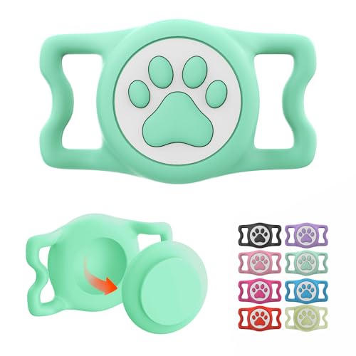 Waterproof Airtag Dog Collar Holder for Apple Air Tag (Light Green)