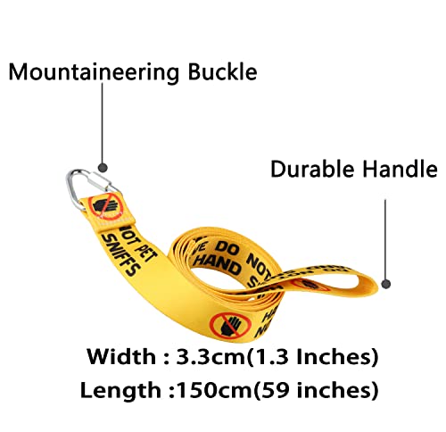 Funny Dog Leash Do Not Pet No Hand Sniffs Dog Leash Walking Training Dog Leashes Dog Owner Pet Lover Gift (Hand Sniffs-YE)