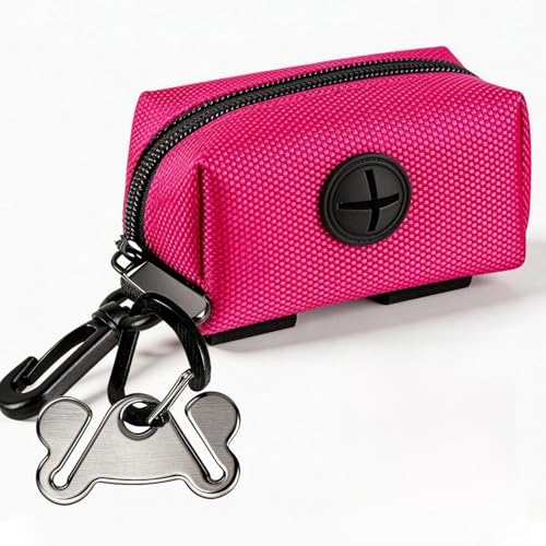 Dog Poop Bag Dispenser Holder Soft Waste Bags Roll Holders Leash Clip Pink (1 Count (Pack of 1) / 1PC Pink)