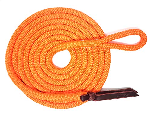 Double Braid Lead Rope with Eye Splice Loop (Neon Orange / 14 ft.)