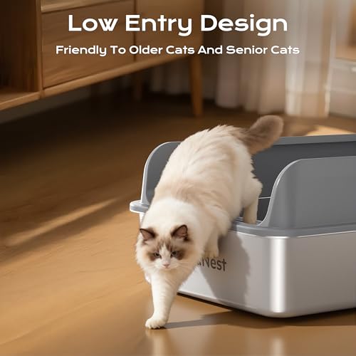 Stainless Steel Litter Box (XXX-Large / Dark Grey)