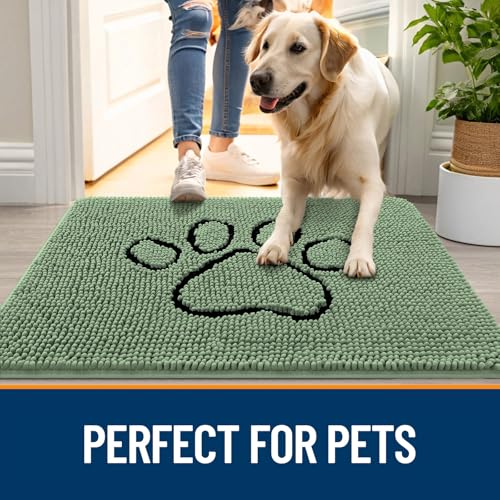 Dog Door Mat for Muddy Paws 36x24 (Olive Green / 36" X 24")