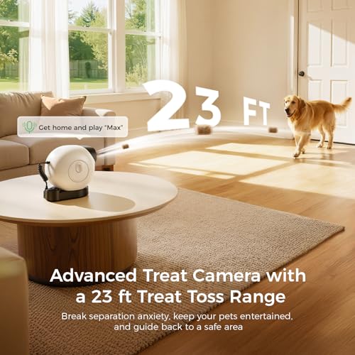 2026 3K Pet Camera Treat Dispenser (White)