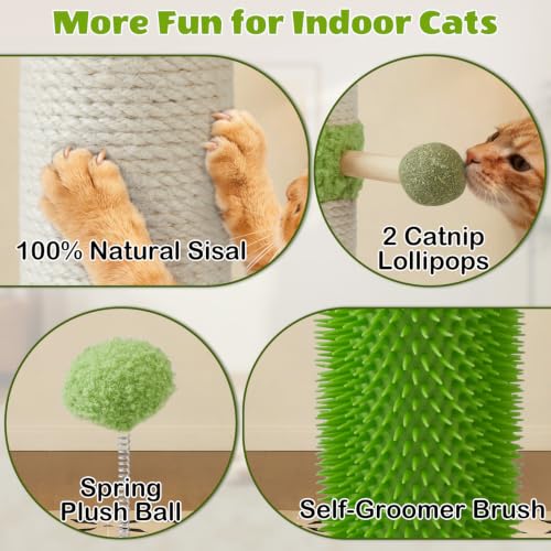 38" Tall Sisal Cat Scratching Post with Stable Base for Indoor Adult Cats (38 Inch Tall)