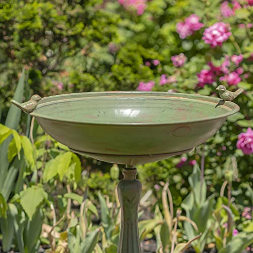 Pedestal Style Birdbath (Green)