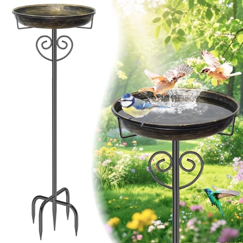 Bird Bath for Outside (Vintage Gold)
