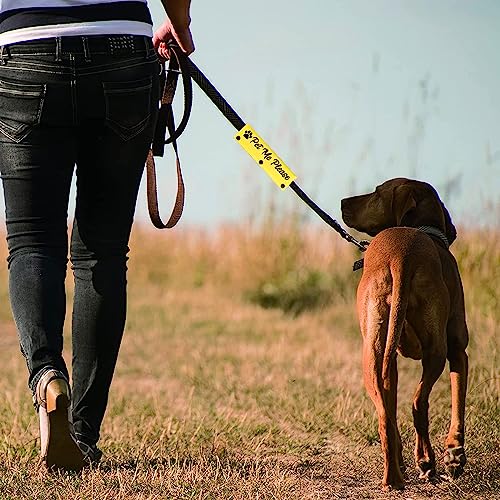 Funny Dog Leash Sleeve Pet Me Please Dog Leash Wrap Wrap Alert Hanging ID Patch Tag Pet Birthday Gift (Pet Me Please-ye Sleeve)