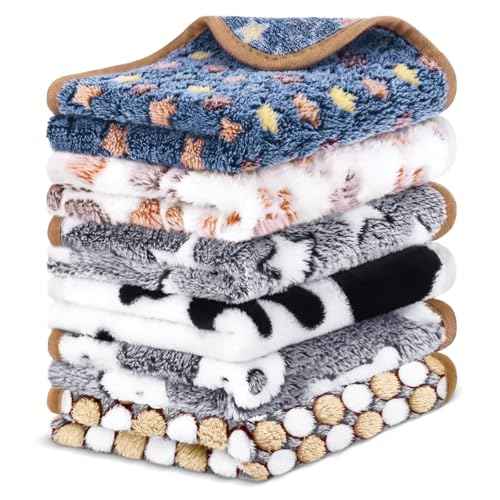 6 Pcs Guinea Pig Blankets Bedding Small Animal Cage Liners Sleep Mat Absorbent Reusable Pet Pee Bedding Pad Cover for Hamster Ferret Chinchilla Rabbit Hedgehog (14 x 28 Inch)