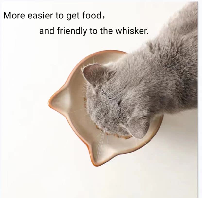 Elevated Cat Bowls (6.8 OZ / Brown)