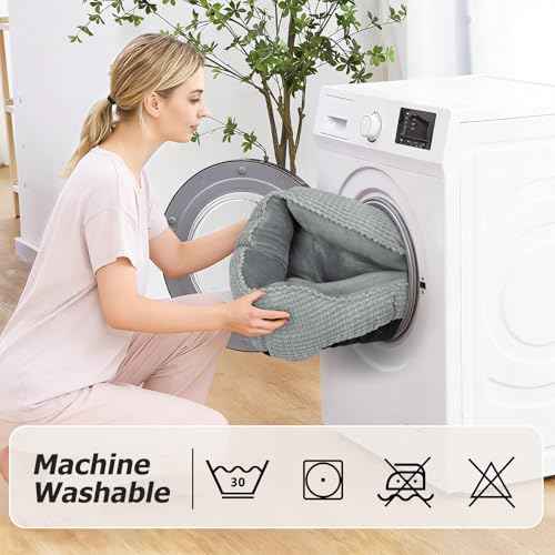 Dog Beds for Medium Dogs Washable (Light Gray / M(25’’x 21’’x 8’’))