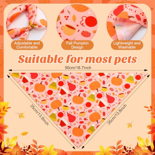 50 Pcs Fall Dog Bandanas Bulk (Fall Pumpkins / 19.7 x 13.8 x 13.8'')