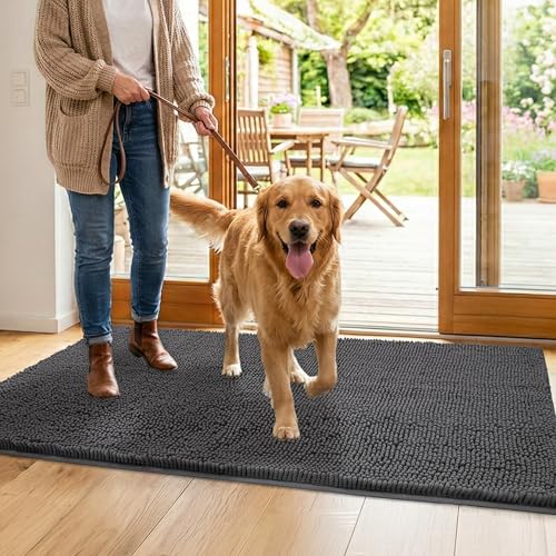 Dog Door Mat for Muddy Paws (72"x24" / Dark Grey)
