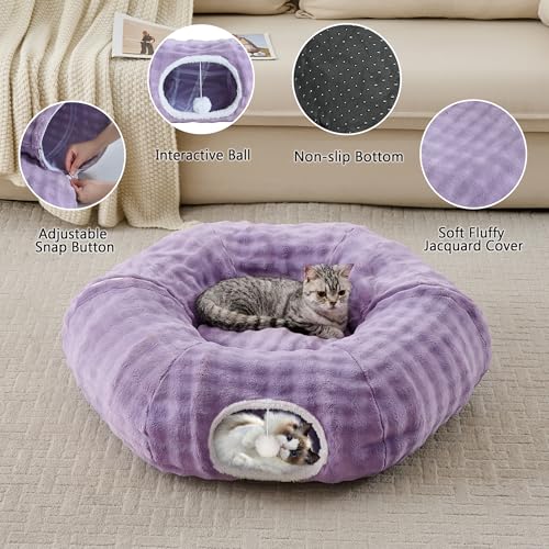 Bubble Round Cat Tunnel for Indoor Cats (Dusty Purple / Round)