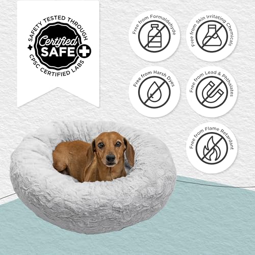 Original Calming Donut Dog Bed (Gray Lux / Small)