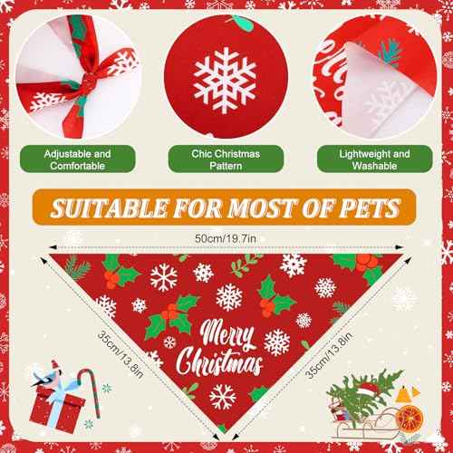 100 Pcs Christmas Dog Bandanas Bulk (Christmas / 19.7 x 13.8 x 13.8 Inch)