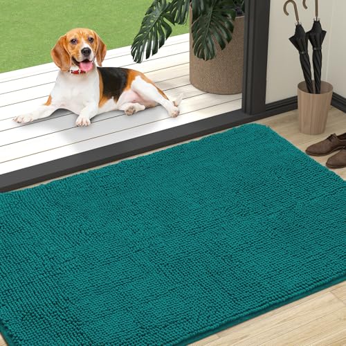 Dog Door Mat for Muddy Paws 47x32 (Lake Blue / 47" X 32")