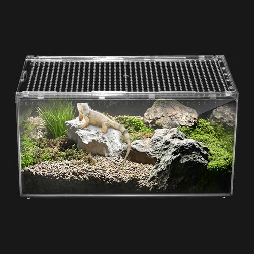 Reptile Tank Escape Proof Magnetic Lid Tarantula Enclosure XLarge (Slide Lid Tank / XL(15.74x9.84x7.8 IN))