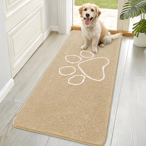 Dog Door Mat for Muddy Paws 70x35 (Beige / 70" X 35")