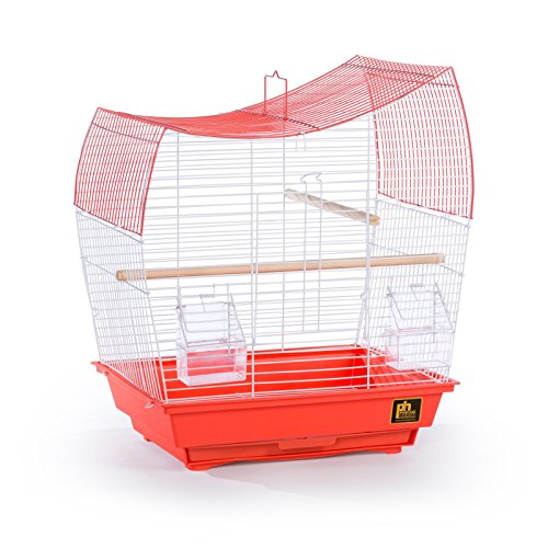South Beach Wave Top Bird Cage Minimal Assembly (Lime Green / 10.4"L x 0.4"W x 17.6"H)
